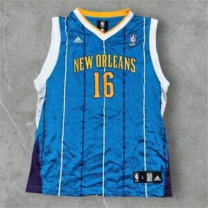 New Orleans Hornets Youth Kids Jersey Size Large Stojakovic 16 Adidas NBA